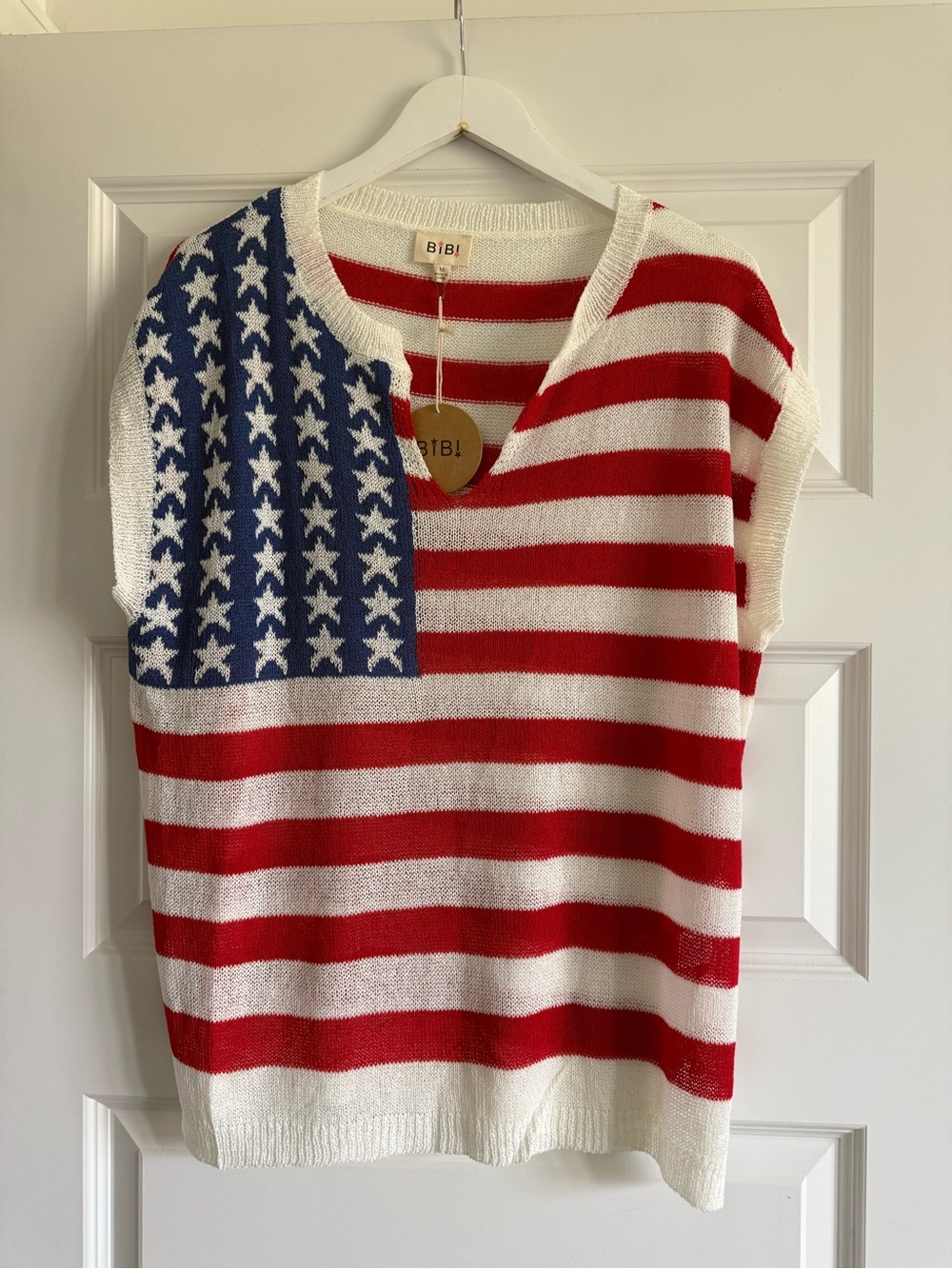 BIBI NWT American Flag Knit Top – Size M